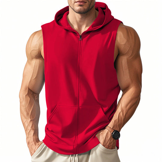 Herren ärmelloses Kapuzenshirt aus atmungsaktivem Material