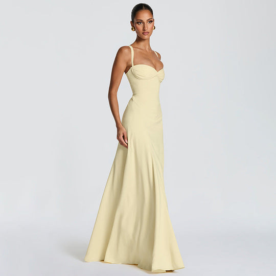 Damen Elegantes Maxikleid mit raffinierten Trägerdetails und schmeichelndem Schnitt