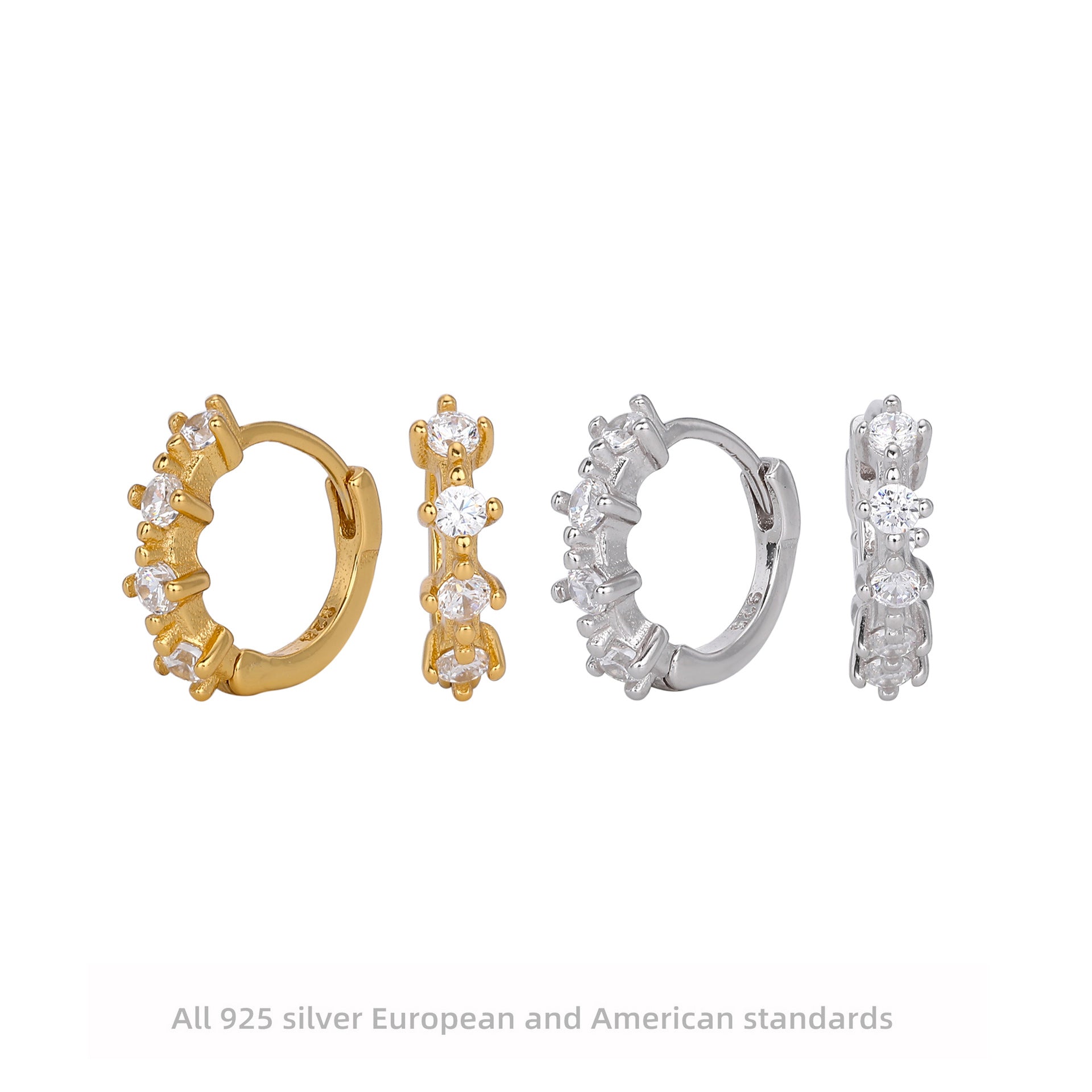 Damen Creolen Ohrringe mit funkelnden Zirkonsteinen und elegantem Design Shop Nory