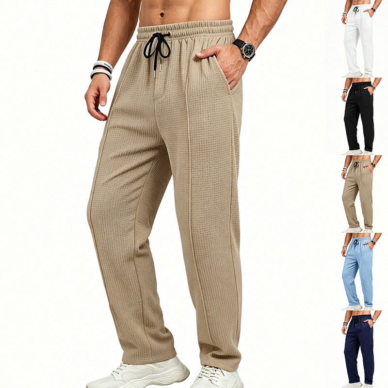 Herren Texturierte Relax-Fit Jogginghose mit Bügelfalte und Kordelzug Shop Nory