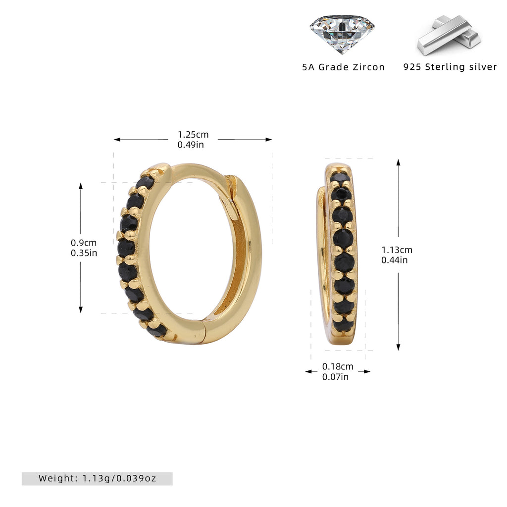 Damen Creolen mit funkelnden Zirkonia-Details aus 925 Sterling Silber Shop Nory