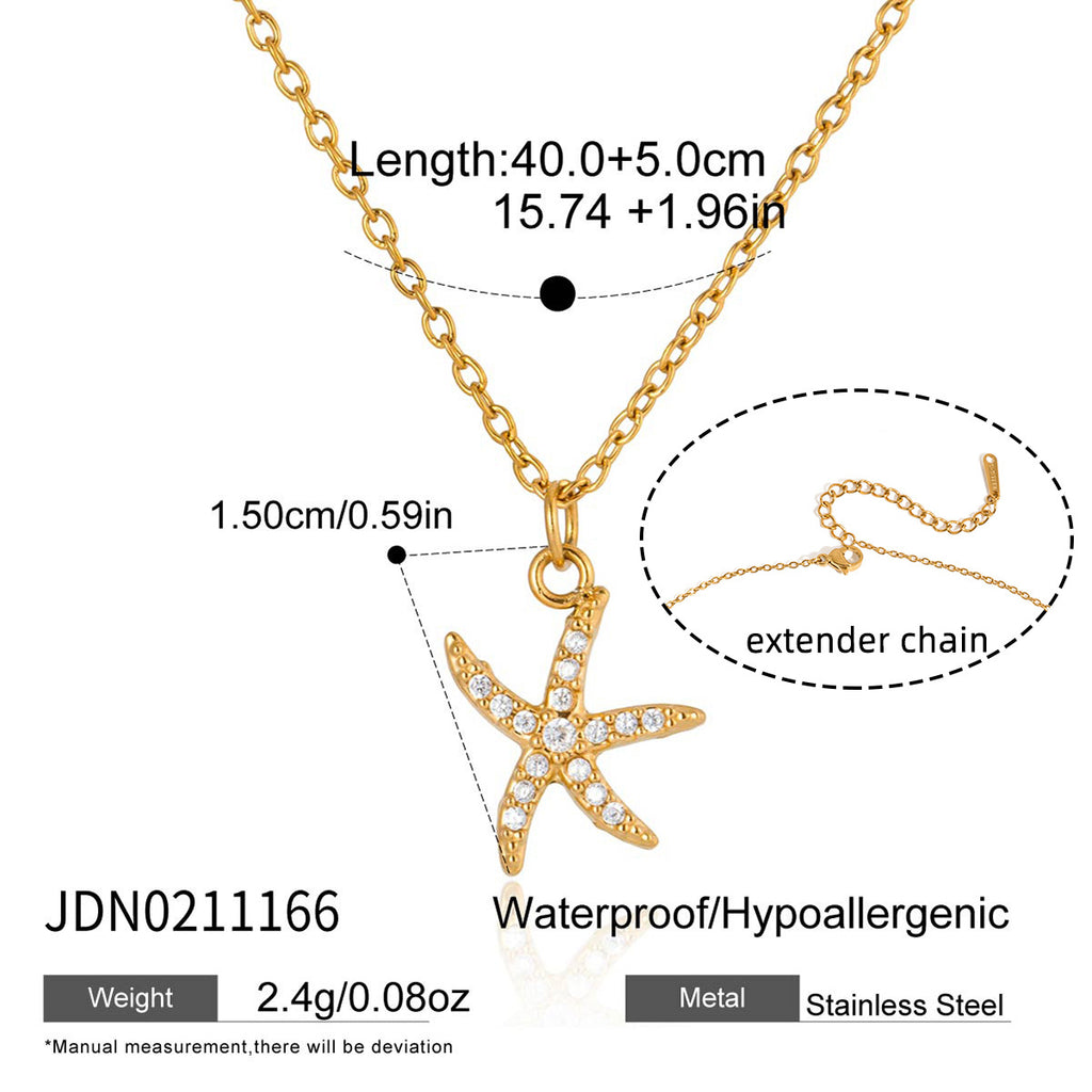 Damen Halskette mit charmantem Seepferdchen-Anhänger aus hypoallergenem Edelstahl Shop Nory
