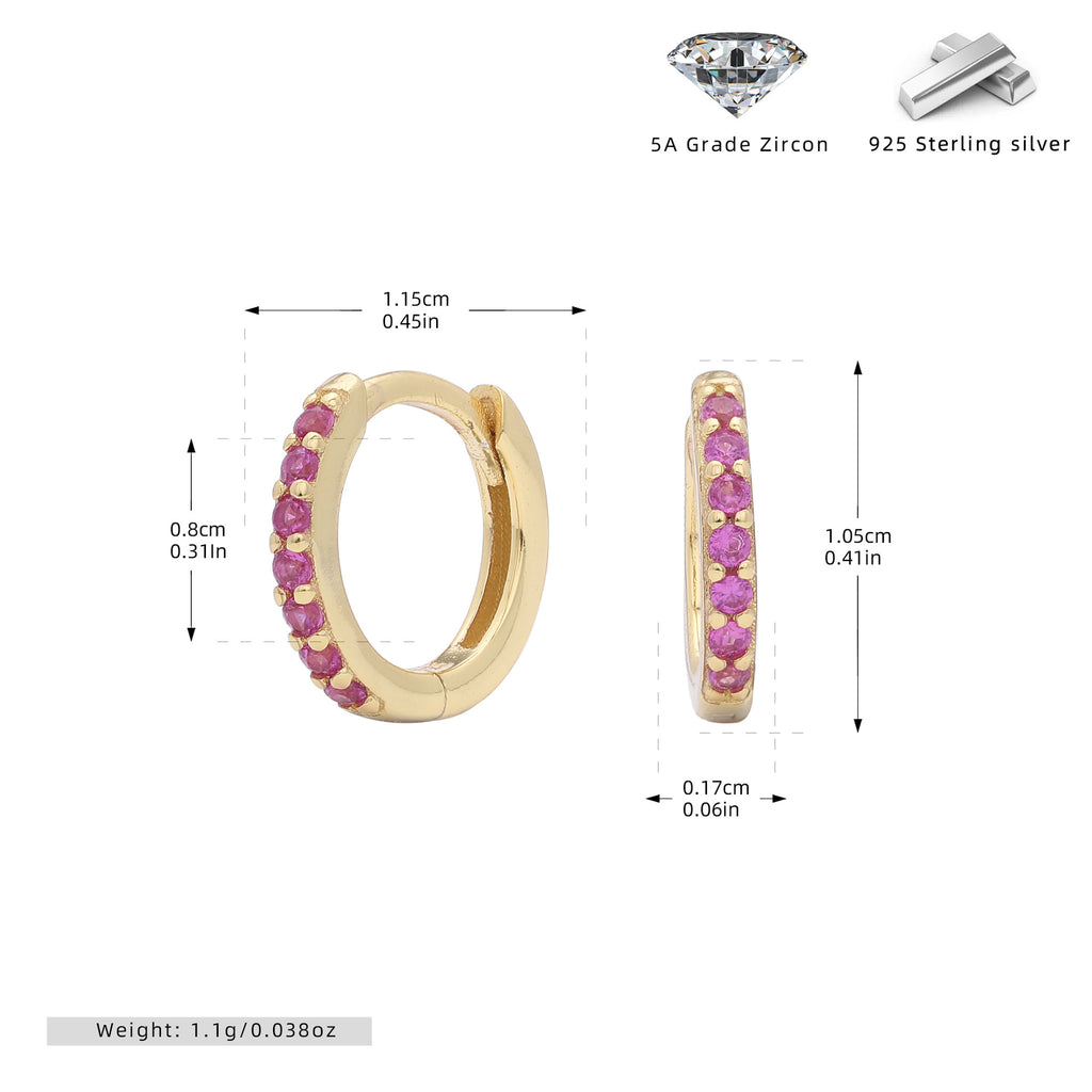 Damen Creolen mit funkelnden Zirkonsteinen und hochwertigem 925 Sterling Silber Shop Nory