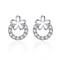 Damen Funkelnde Ohrringe mit floralem Design und Zirkonia-Besatz Shop Nory