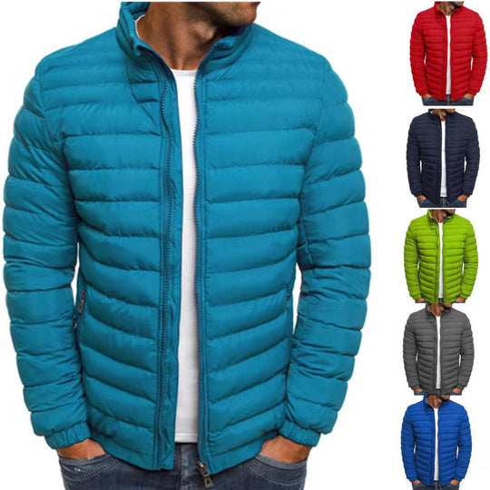 Herren leichte Steppjacke mit hohem Kragen und optimaler Isolierung