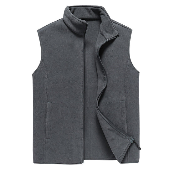 Herren Ärmellose Microfleece‑Weste mit Stehkragen und verdecktem Zweiwege-Reißverschluss Shop Nory