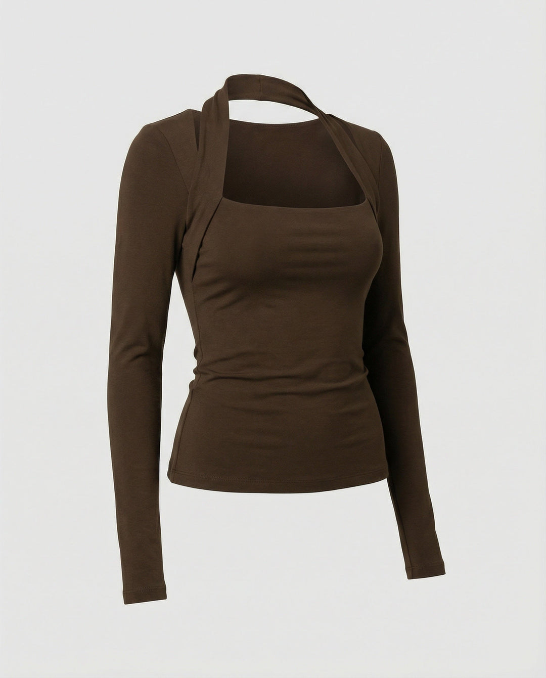 Enganliegendes Damen Langarmshirt Schwarz Herbst Slim Fit T-Shirt Oberteil