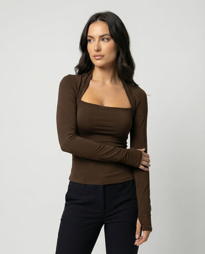 Enganliegendes Damen Langarmshirt Schwarz Herbst Slim Fit T-Shirt Oberteil
