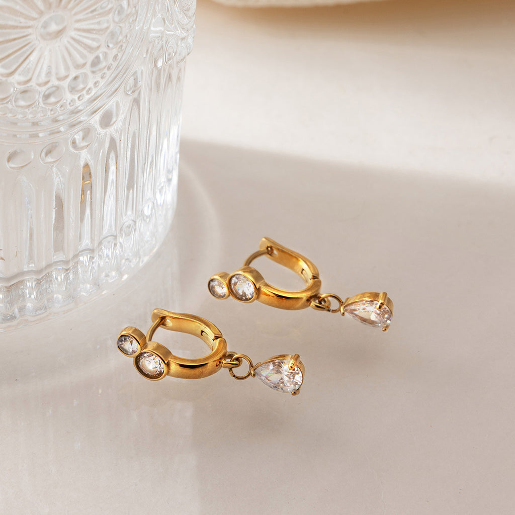 Damen Ohrhänger mit eleganten Zirkonia-Details und hypoallergenen Eigenschaften Shop Nory