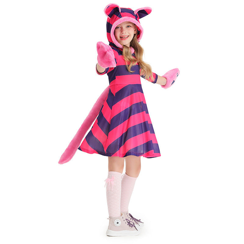 Mädchen Kapuzenkleid mit tierischen Ohren und verspielten Details Shop Nory