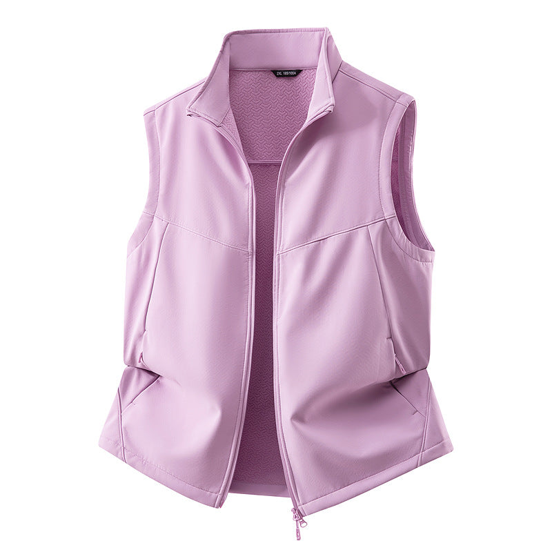 Damen Ärmellose Softshell-Weste mit Stehkragen, Stretchfutter und Zweiwege-Reißverschluss Shop Nory