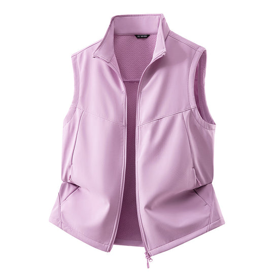 Damen Ärmellose Softshell-Weste mit Stehkragen, Stretchfutter und Zweiwege-Reißverschluss Shop Nory