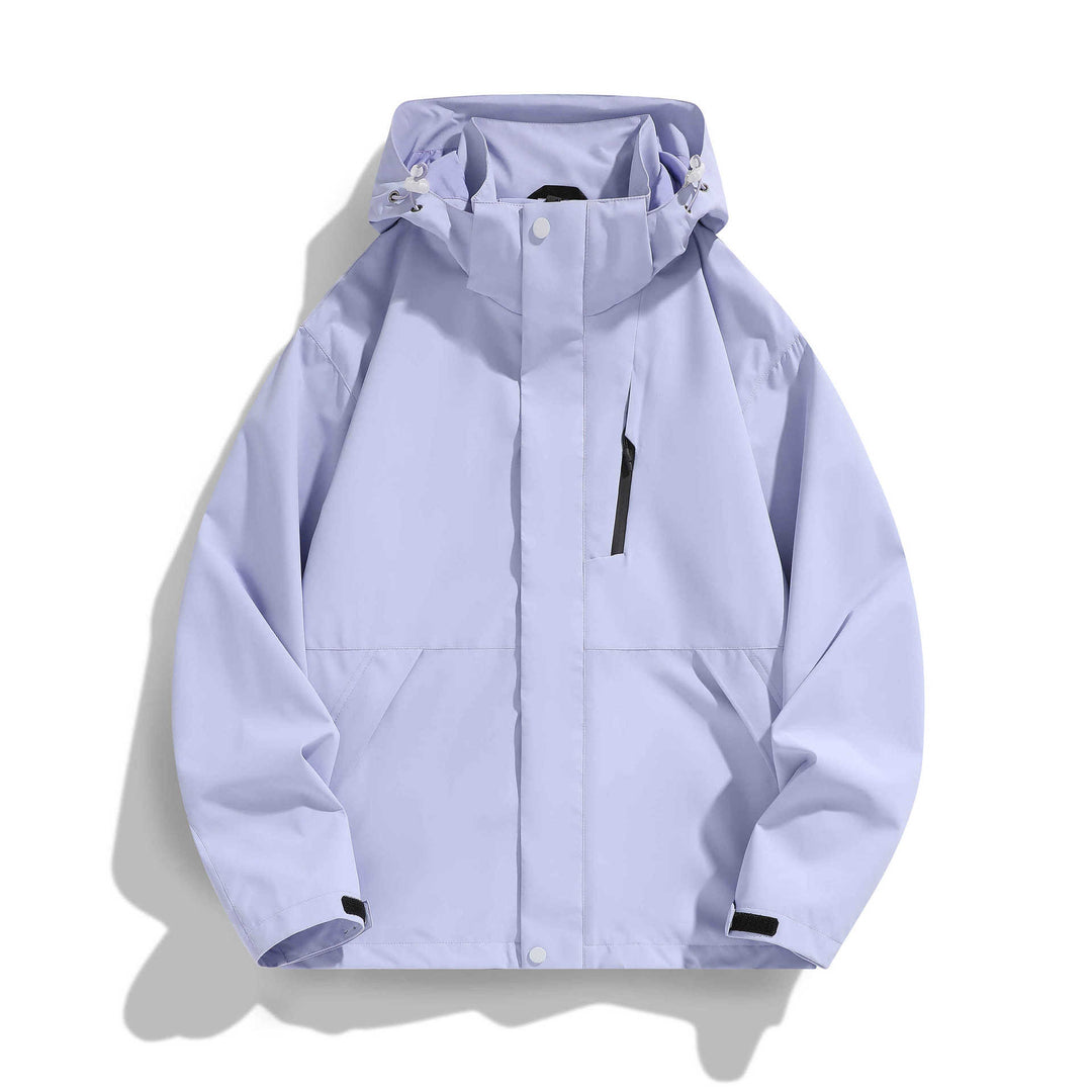 Damen Wasserabweisende Kapuzen‑Übergangsjacke mit verstellbarer Kapuze, verdeckter Frontblende und Multifunktionstaschen Shop Nory