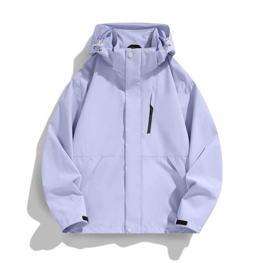 Damen Wasserabweisende Kapuzen‑Übergangsjacke mit verstellbarer Kapuze, verdeckter Frontblende und Multifunktionstaschen Shop Nory