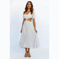 Damen Maxikleid mit kreativen Cut-Outs Shopnory