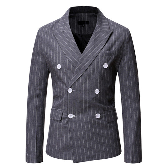 Herren elegante Doppelreiherjacke mit Nadelstreifen