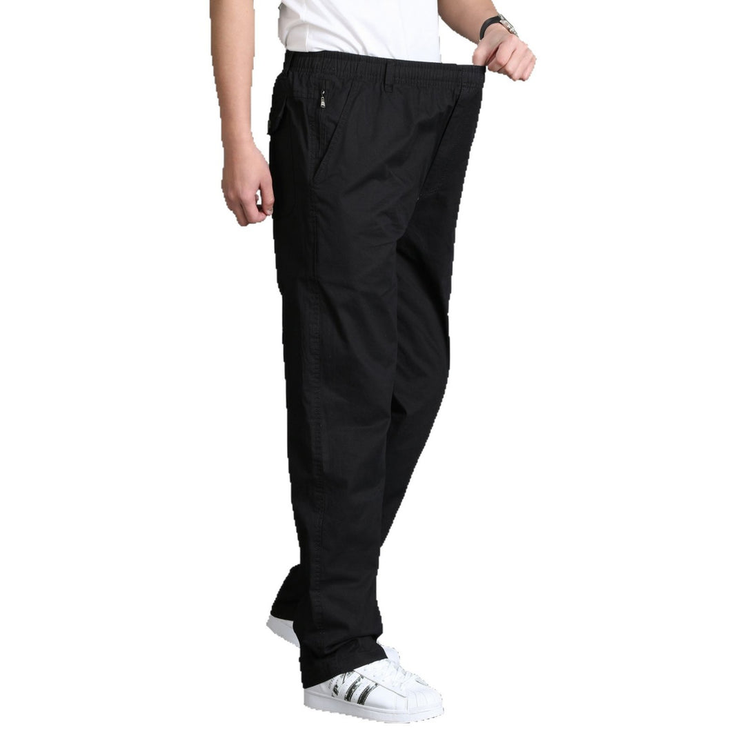 Herren Locker geschnittene Chinohose mit elastischem Bund und seitlicher Reißverschlusstasche Shop Nory