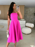 Damen elegantes Cocktailkleid mit trägerlosem Design