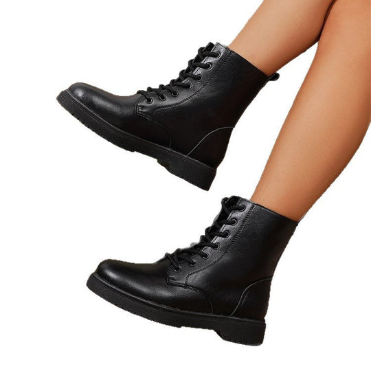 Damen robuste Schnürstiefel mit modischem Design und rutschfester Profilsohle