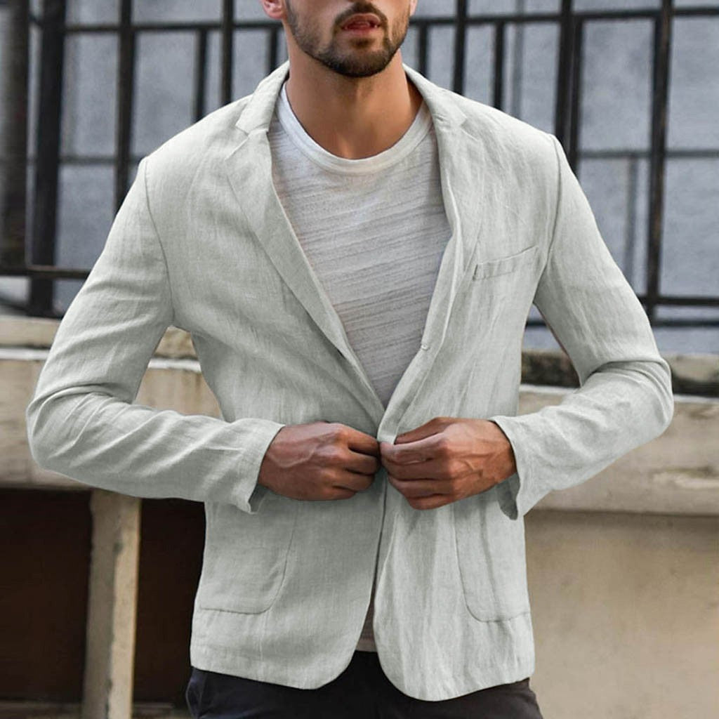 Herren Leinenblazer mit modernem Schnitt und stylischen Details