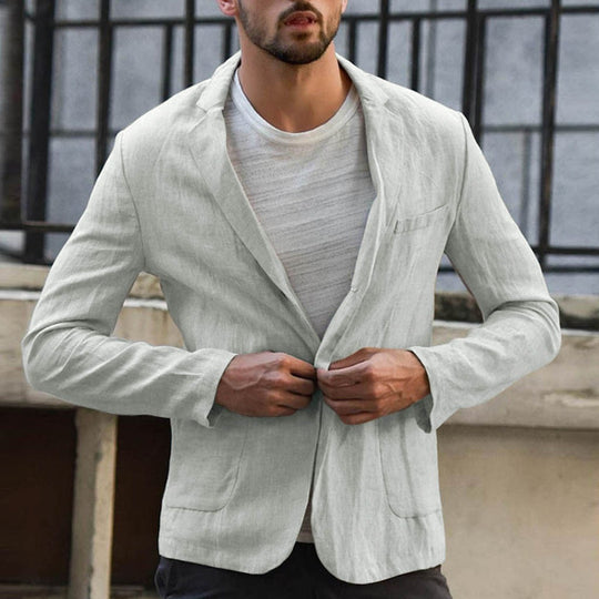 Herren Leinenblazer mit modernem Schnitt und stylischen Details
