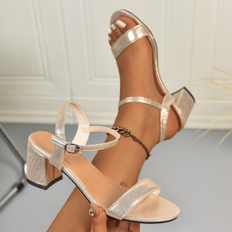 Damen Glamouröse Blockabsatzsandalen
