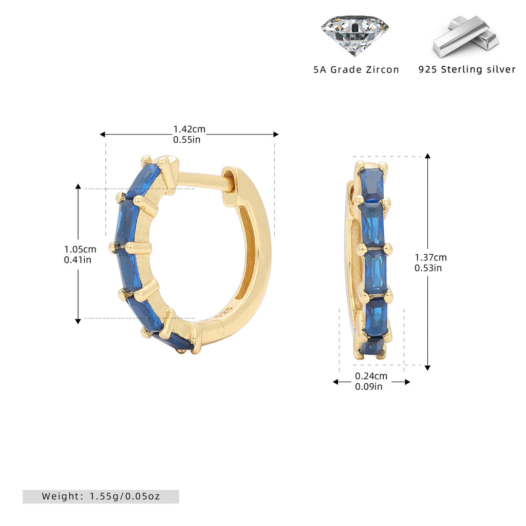 Damen Creolen mit funkelnden Zirkon-Elementen aus hochwertigem 925 Sterling Silber Shop Nory