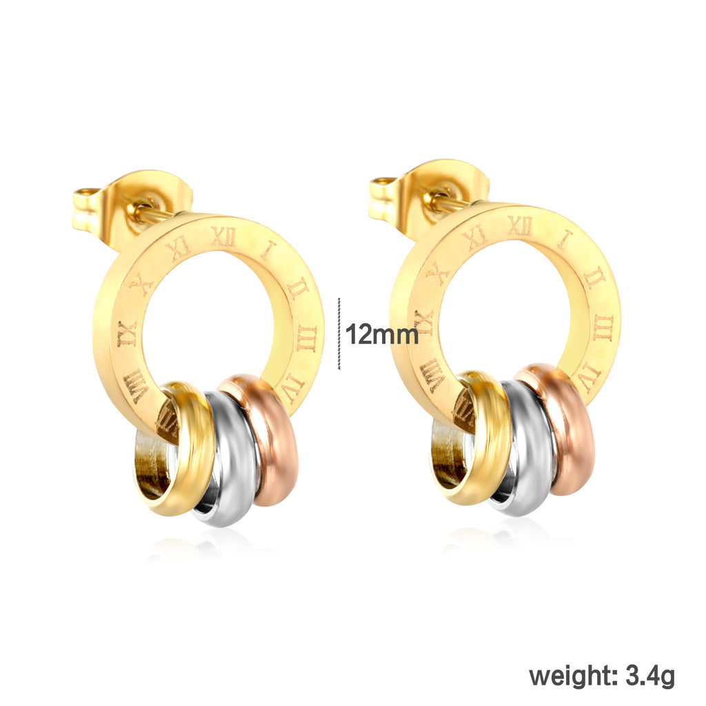 Damen Creolen mit drehbarem Ringdesign und goldfarbenen Akzenten Shop Nory