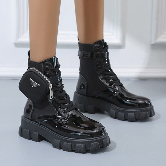 Damen High-Top Stiefel mit robustem Sohlendesign und praktischem Reißverschluss
