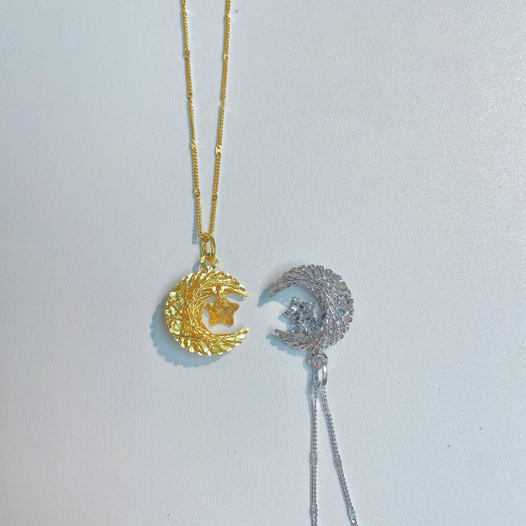 Damen Halskette mit mondförmigem und sternförmigem Anhänger Shop Nory