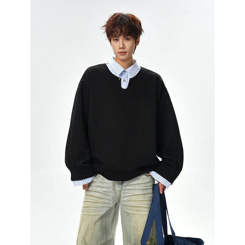 Herren Oversized Sweatshirt mit V-Notch-Kragen und Drop-Shoulder Shop Nory