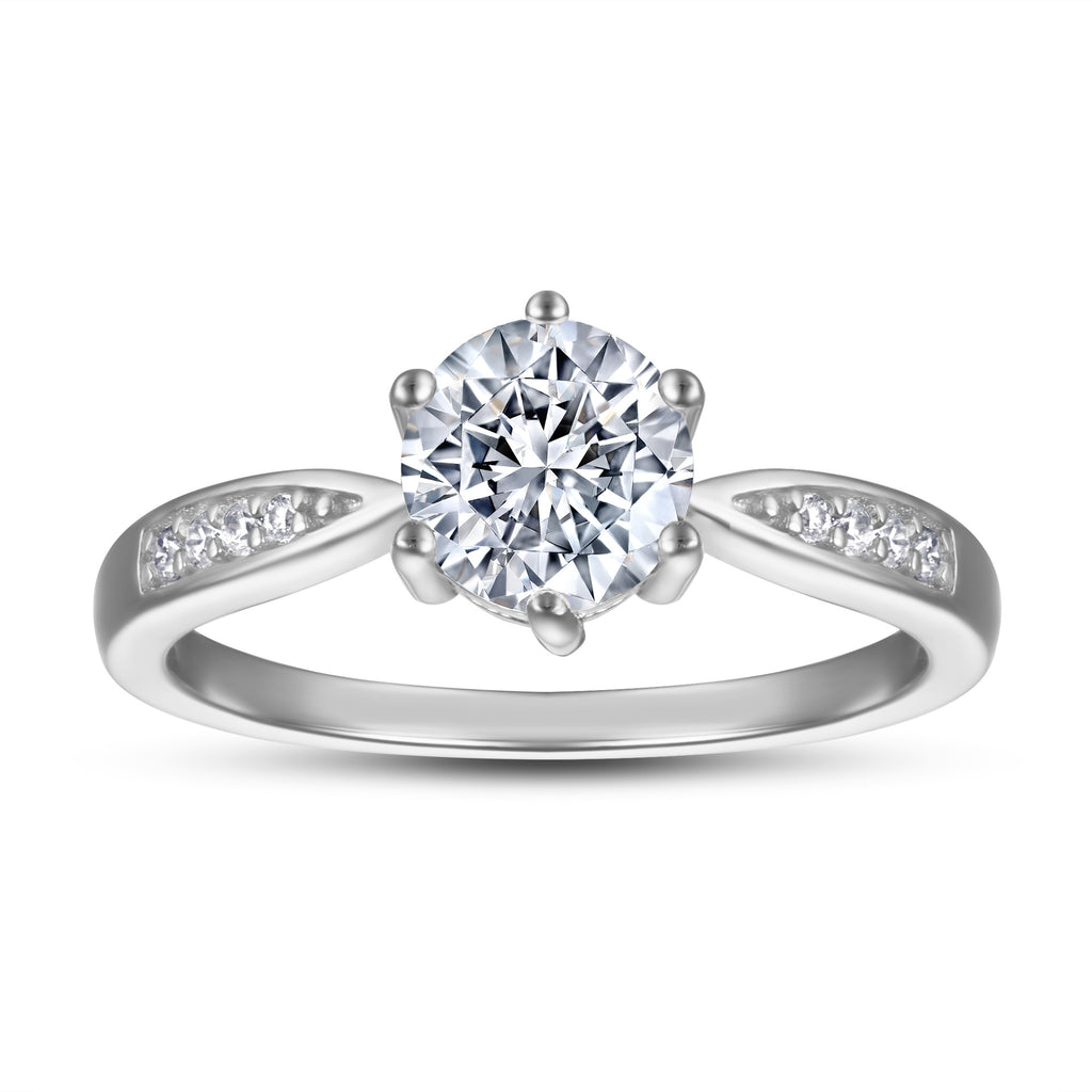 Damen Verlobungsring mit Herzdetails und funkelndem Zirkonia-Besatz Shop Nory