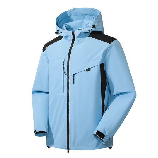 Herren Softshell Outdoorjacke mit wasserdichter Membran und verstellbarer Kapuze Shop Nory