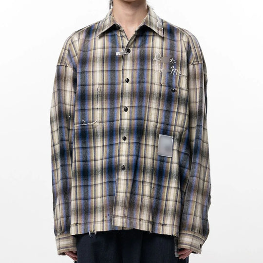 Herren Oversized Karierter Hemdsjacke