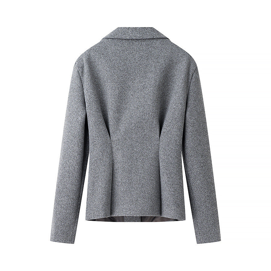 Damen Elegantes zweiteiliges Wollmix-Blazer- und Midirock-Set mit ausgestelltem Midirock Shop Nory
