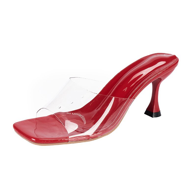 Damen Transparente Mules mit elegantem Blockabsatz