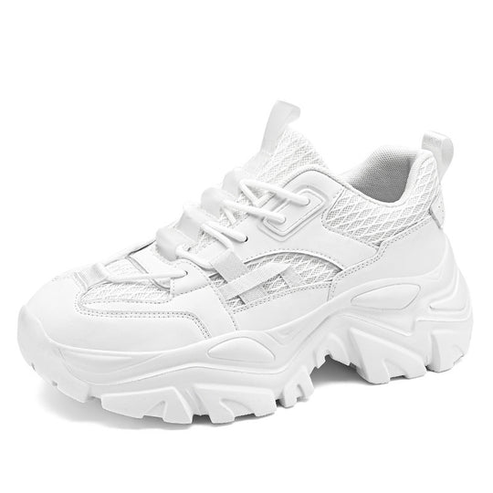 Damen Modische Plateau-Chunky-Sneaker mit strukturiertem Mesh-Overlayer und robuster Profilsohle Shopy Nory