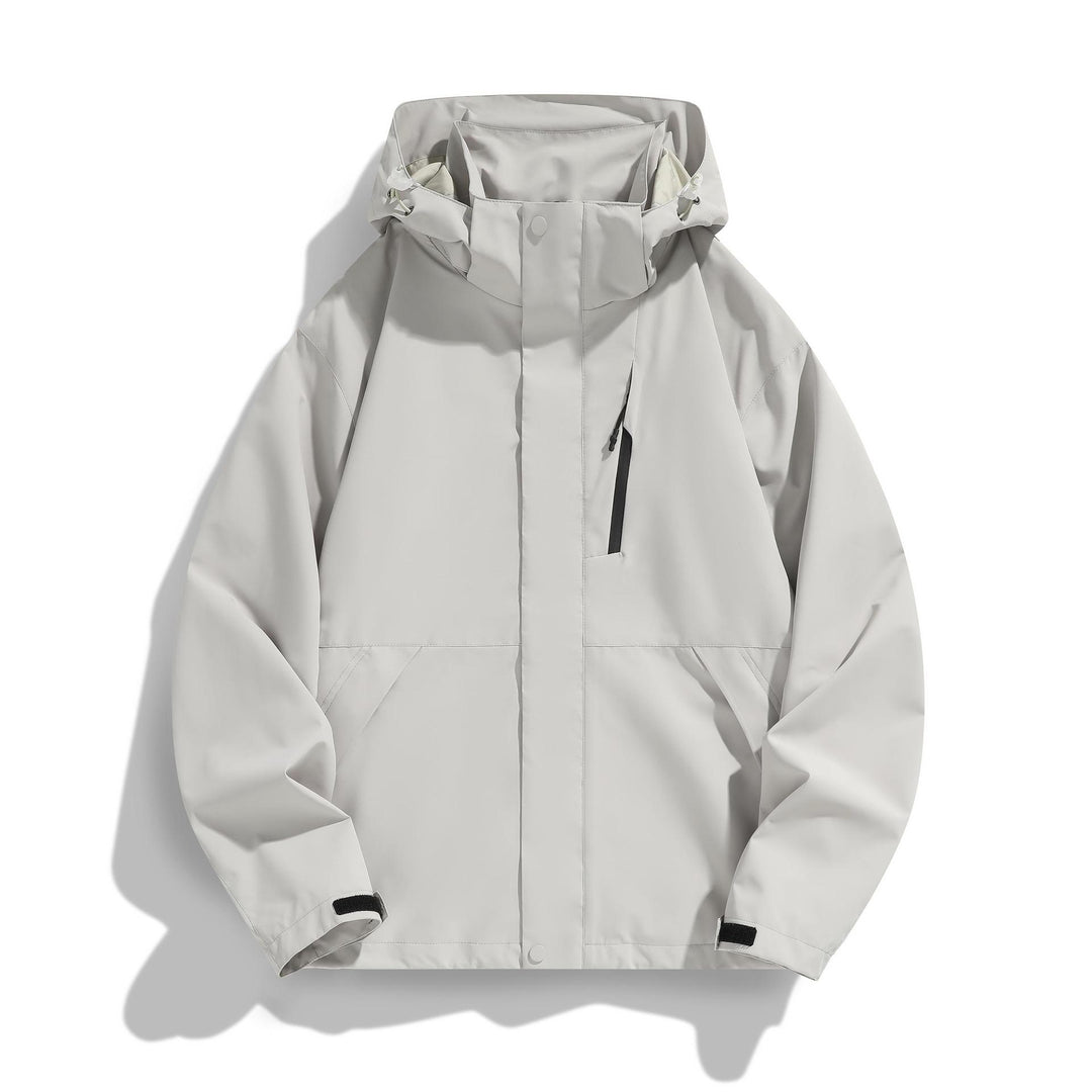 Damen Wasserabweisende Kapuzen‑Übergangsjacke mit verstellbarer Kapuze, verdeckter Frontblende und Multifunktionstaschen Shop Nory