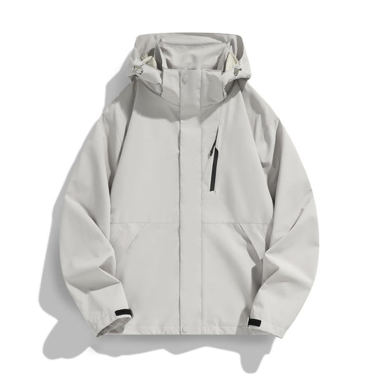 Damen Wasserabweisende Kapuzen‑Übergangsjacke mit verstellbarer Kapuze, verdeckter Frontblende und Multifunktionstaschen Shop Nory