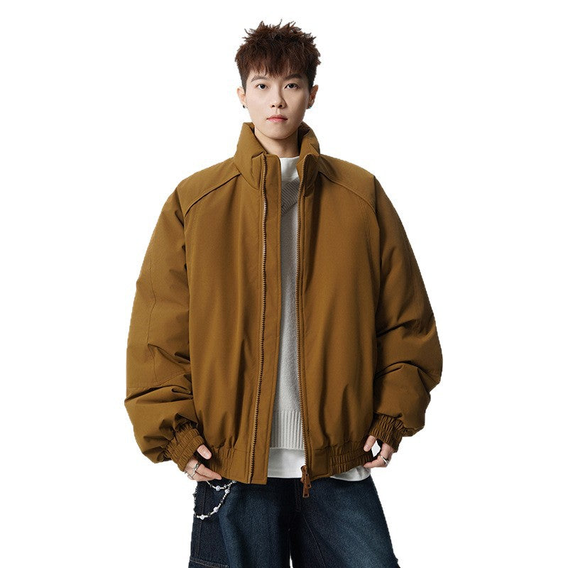 Herren Oversized Windjacke mit Stehkragen und elastischen Bündchen Shop Nory