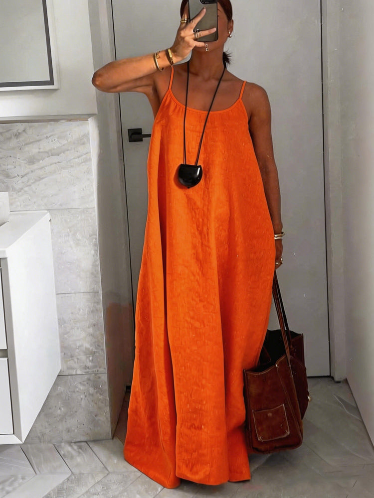 Damen luftiges Leinen-Maxikleid Shopnory