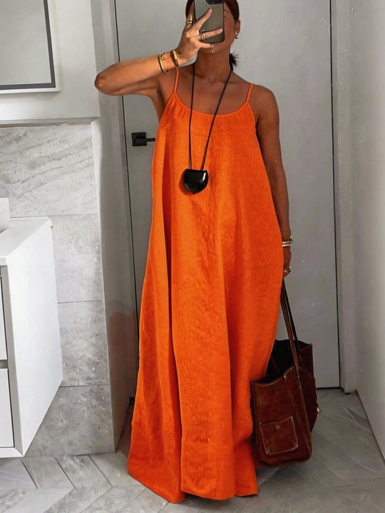 Damen luftiges Leinen-Maxikleid Shopnory