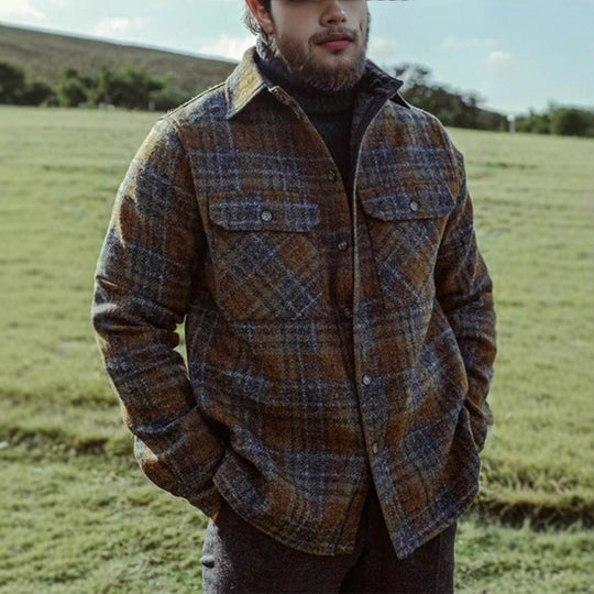 Herren Wollmix-Tweed-Hemdenjacke mit aufgesetzten Brusttaschen Shop Nory