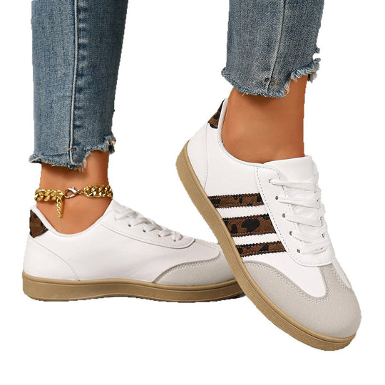 Damen Sneakers im trendigen Design mit Leopardenmuster und komfortablem Fußbett