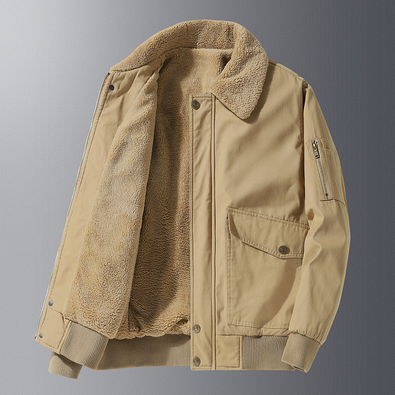Herren Teddygefütterter Pilotenblouson im Worker‑Style mit Ärmeltasche und Pattentaschen Shop Nory