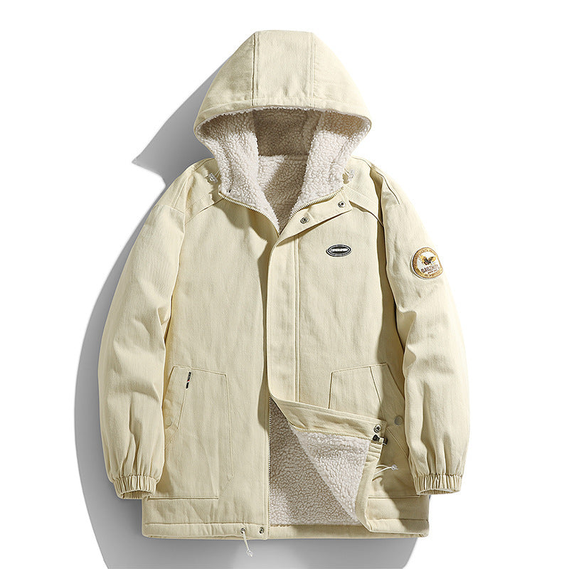 Herren wattierter Canvas‑Parka mit Sherpa‑Fleece‑Futter und Kapuze Shop Nory