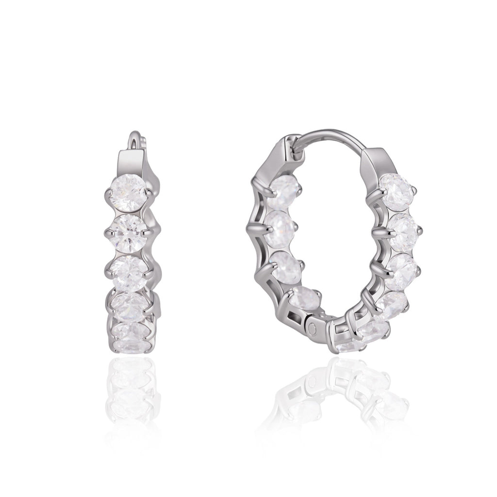 Damen Creolen mit funkelnden Zirkonia und hypoallergenem Edelstahl Shop Nory