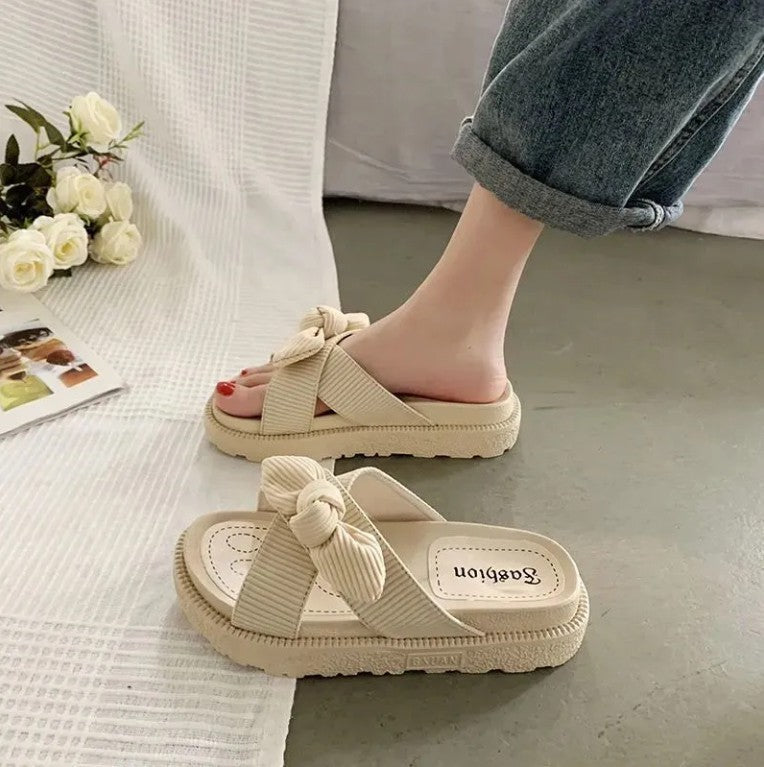 Damen luftige Sandalen mit dekorativem Schleifen-Design