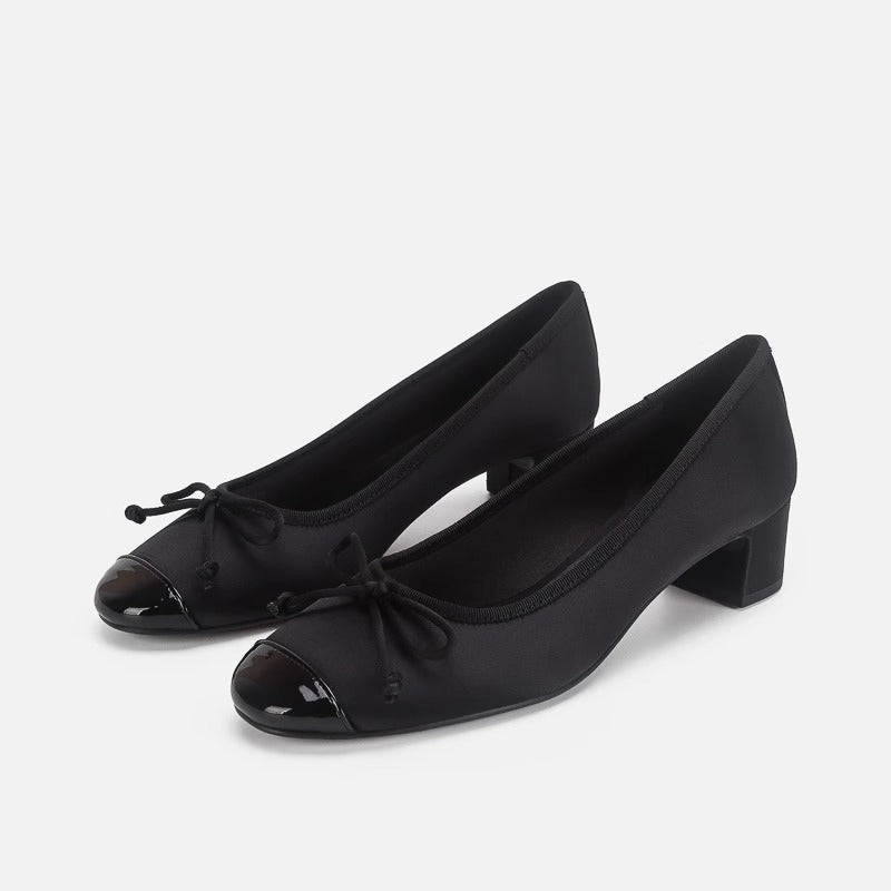 Damen Ballerinas mit elegantem Schleifendetail und glänzendem Obermaterial