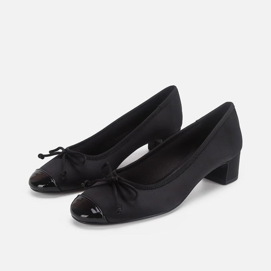 Damen Ballerinas mit elegantem Schleifendetail und glänzendem Obermaterial